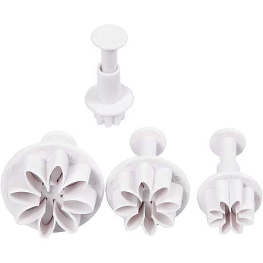 Utstickare med prägel - 4-pack - Blommor