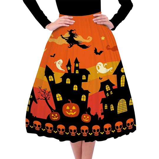 Lång Kjol Halloweenmotiv