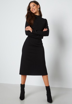 SELECTED FEMME Belli LS Knee Dress Black AOP: Silver L