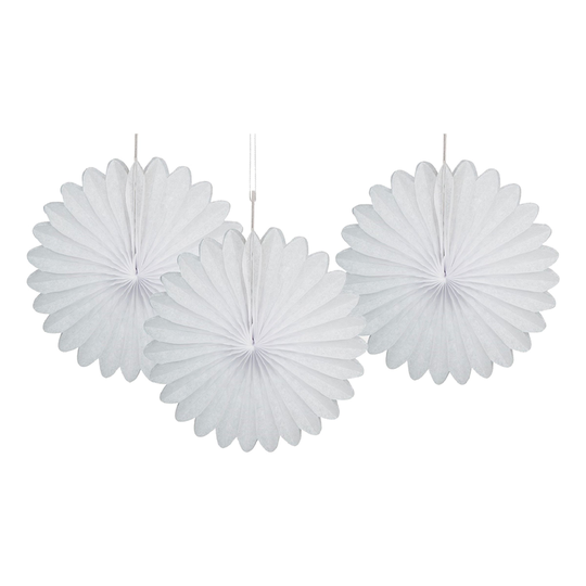 Pappersfjädrar Vita Mini Hängande Dekoration - 3-pack