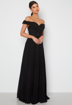 Christian Koehlert Evening Dress With Pleated Skirt Phantom Black 32