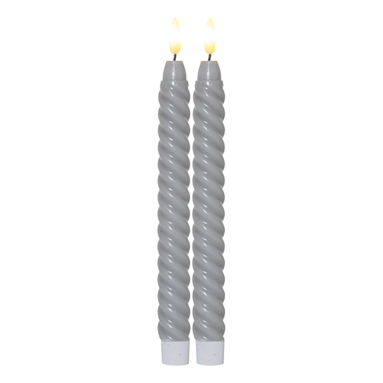 LED Antikljus Swirl Grå - 2-pack