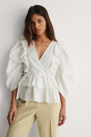 NA-KD Boho Blus Med Dragsko - White