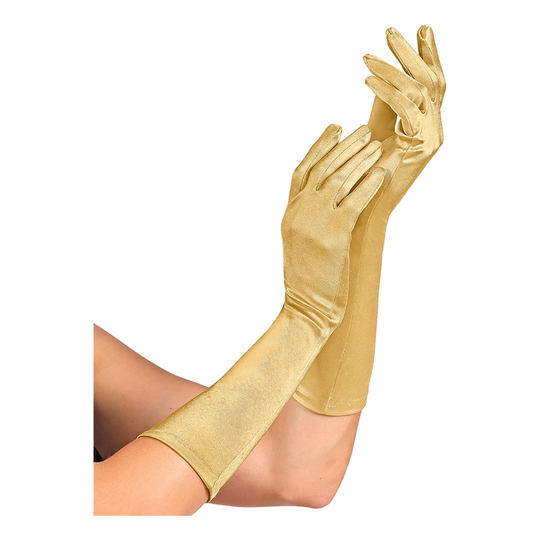 Guld Satinhandskar Långa - One size