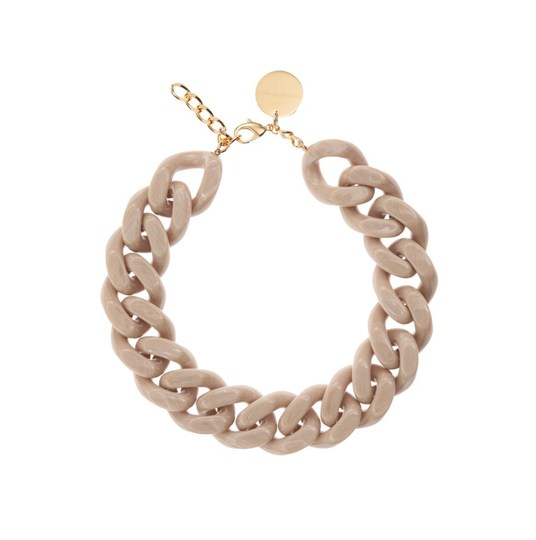 Halsband big flat chain sand marble
