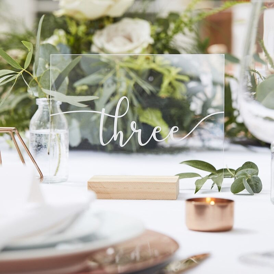 Bordsnumrering - Akryl - Botanical Wedding