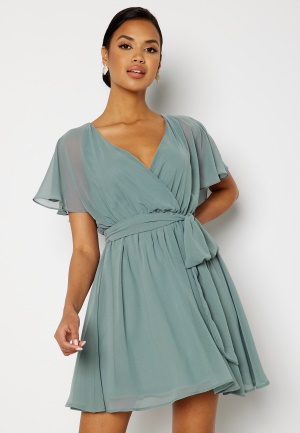 Goddiva Flutter Skater Dress Air Force Blue L (UK14)