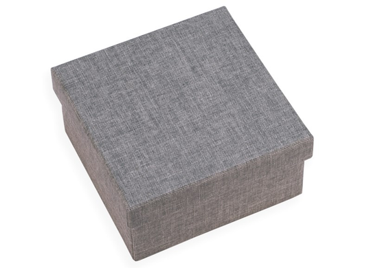 Vävklätt smyckesskrin stengrå 200x200x120 mm