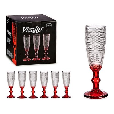 Champagneglas Poäng Röd Glas (18 cl) (1 uds)