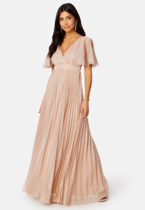 Goddiva Flutter Glitter Dress Blush M (UK12)