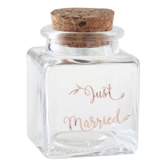 Glasburk med Kork Just Married - 1-pack