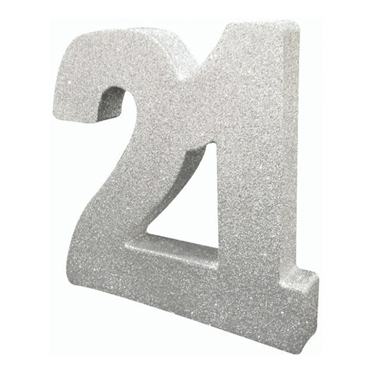 Bordsdekoration Siffra 21 Silver Glitter