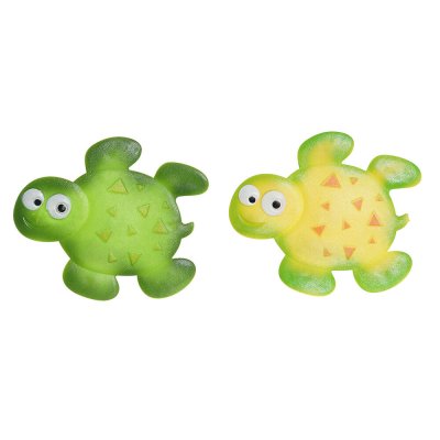 Badrumsmatta DKD Home Decor Gul Grön PVC Sköldpadda (2 pcs) (11.5 x 1 x 10 cm)