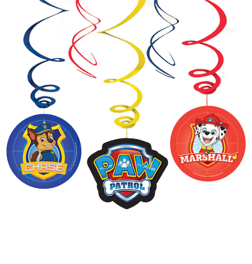 Swirls Paw Patrol Hängande Dekoration - 6-pack