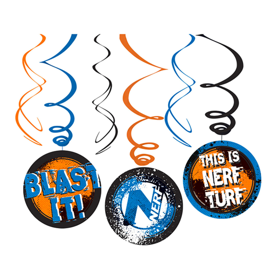 Swirls Nerf Foil Hängande Dekoration - 6-pack