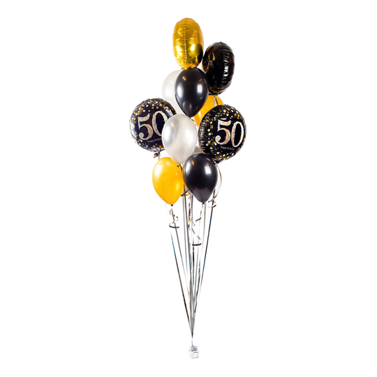 Ballongbukett Happy Birthday Sparkling 50