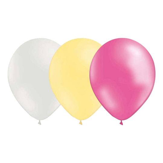 Ballongkombo Vit/Elfenben/Metallic rosa - 15-pack
