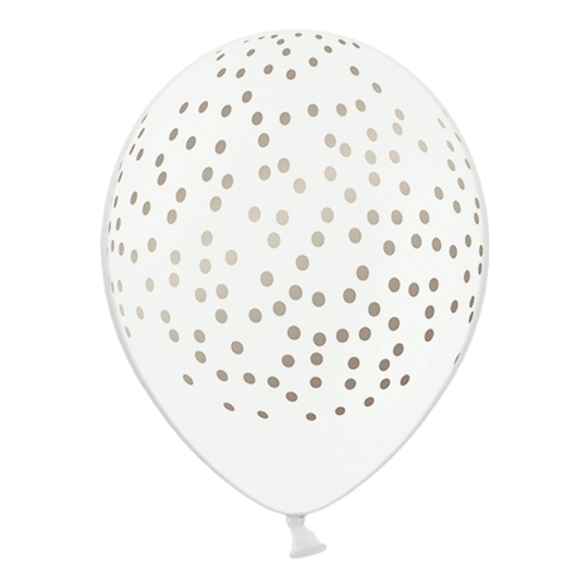 Ballonger Prickar Vit/Silver - 6-pack
