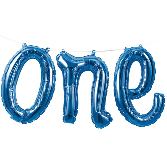 Folieballong - One - Blå