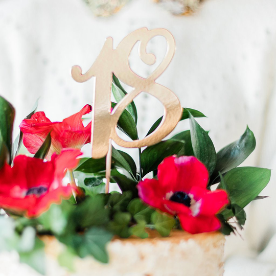 Cake topper - 18 - Guldmetallic