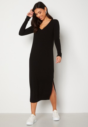 BUBBLEROOM Najda deep v-neck dress Black L