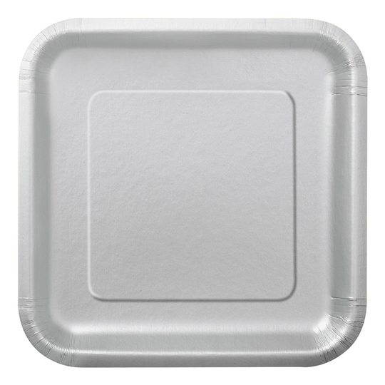 Pappersassietter Kvadrat Silver - 16-pack