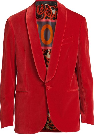 Enkelknäppt blazer 1g528 velvet röd