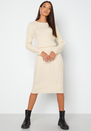 BUBBLEROOM Rishi knitted midi dress Cream XL