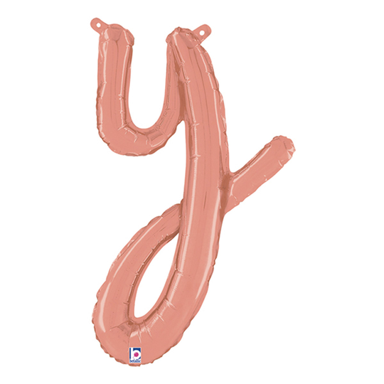Bokstavsballong Script Roséguld - Bokstav Y