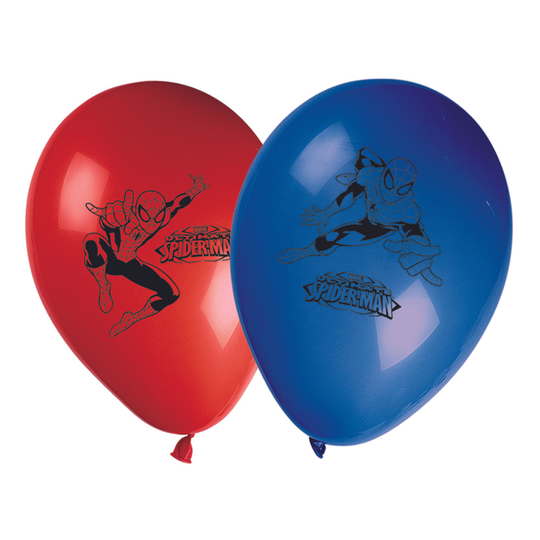 Latexballonger Spider Man Röd/Blå - 8-pack