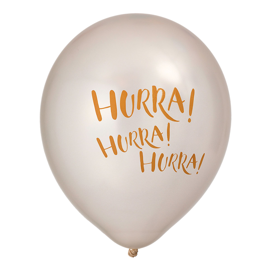 Ballonger Pärlemor Hurra! Hurra! Hurra! - 6-pack