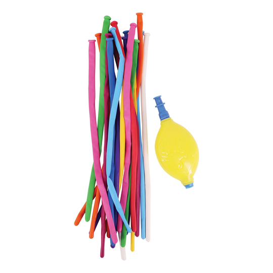Figurballonger med Minipump - 20-pack