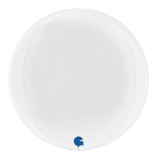 Folieballong Globe Vit