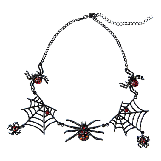 Halsband Svart med Spindlar