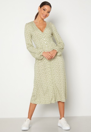 BUBBLEROOM Luella button dress Green / Patterned L