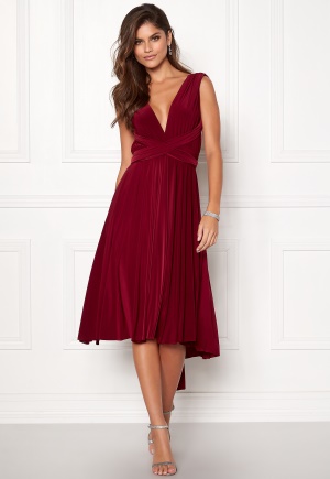 Goddiva Multi Tie Midi Dress Berry XS (UK8)