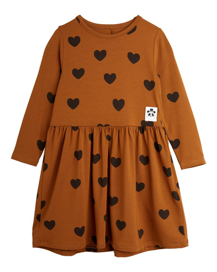 Klänning basic hearts ls brown