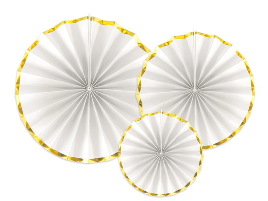 Pin Wheels - Vit/Guldkant - 3-pack