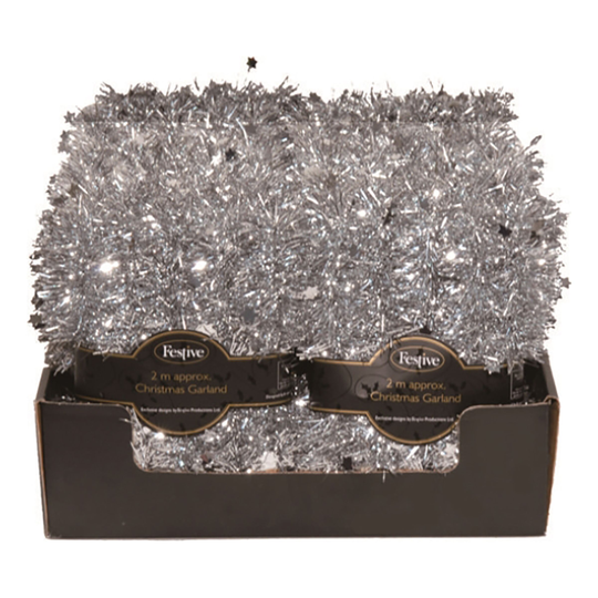 Julgransglitter Silver med Stjärnor
