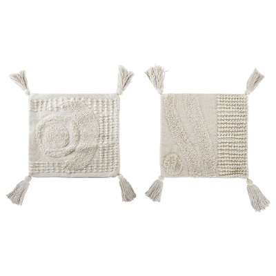Kuddfodral DKD Home Decor Rosa Vit Boho (2 antal) (45 x 3 x 45 cm)