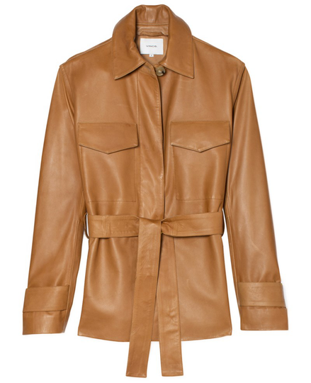 Leather safari jacka camel