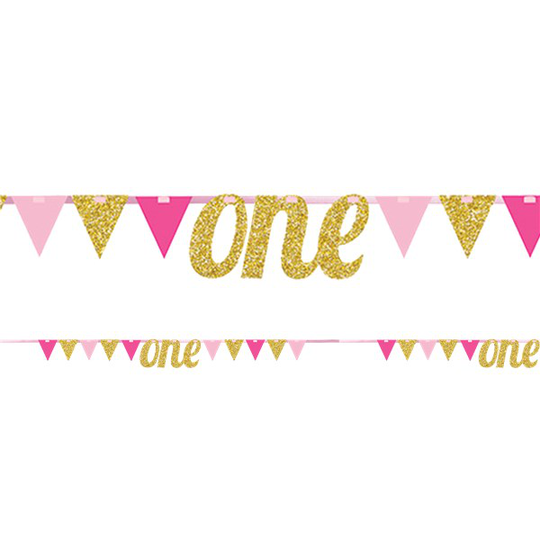 Vimpel - One - Rosa/Guld