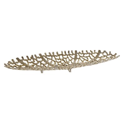 Bordsdekoration DKD Home Decor Gyllene Aluminium Modern Löv av en växt (60 x 18 x 6 cm)