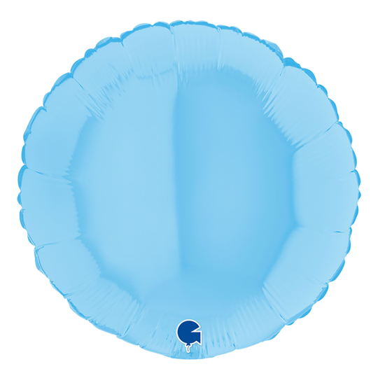 Folieballong Rund Pastellblå Matt - 45 cm