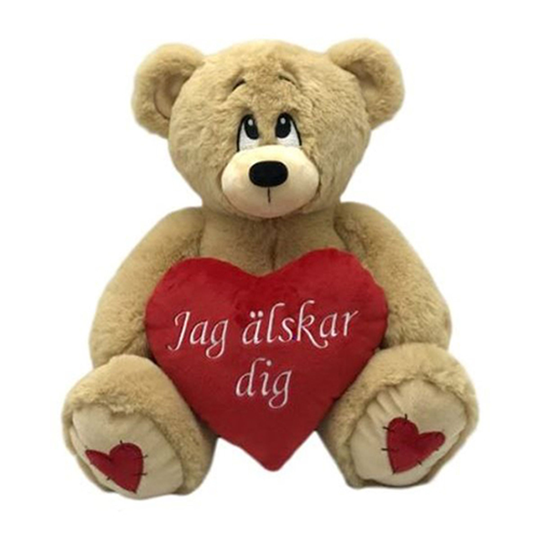 Nalle Brun med Hjärta Jag Älskar Dig - 30 cm