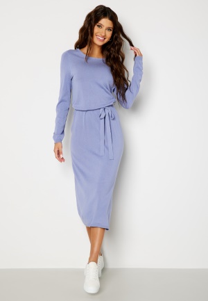 Happy Holly Idella fine knitted dress Dusty blue 40/42