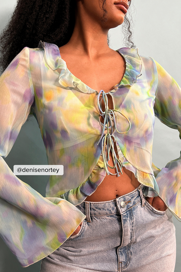 NA-KD Boho Chiffongblus - Multicolor