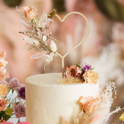 Cake Topper - Trä - Hjärta