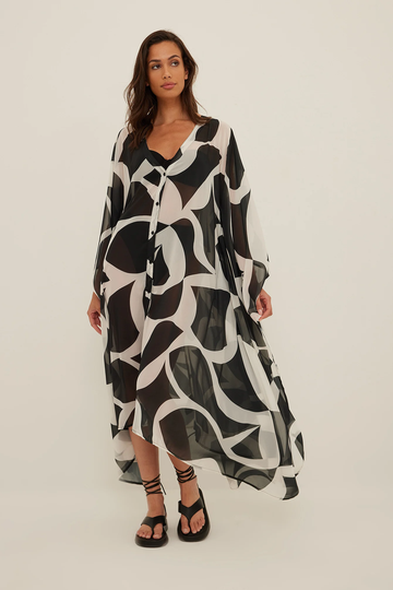 NA-KD Boho Flowy Buttoned Caftan - Multicolor