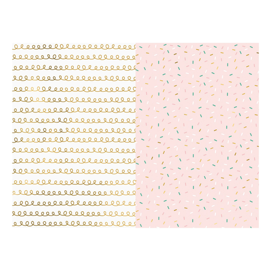 Presentpapper Rosa/Guld Mönster - 2-pack